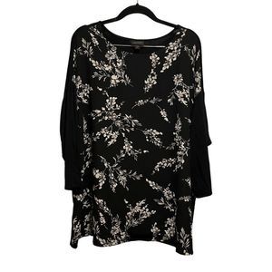 J. Jill Black Floral Blouse